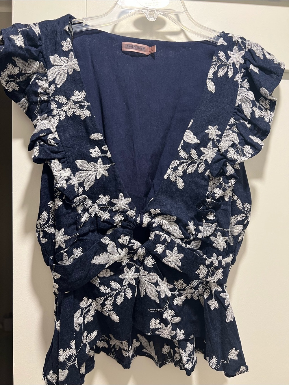 Navy Floral Top
